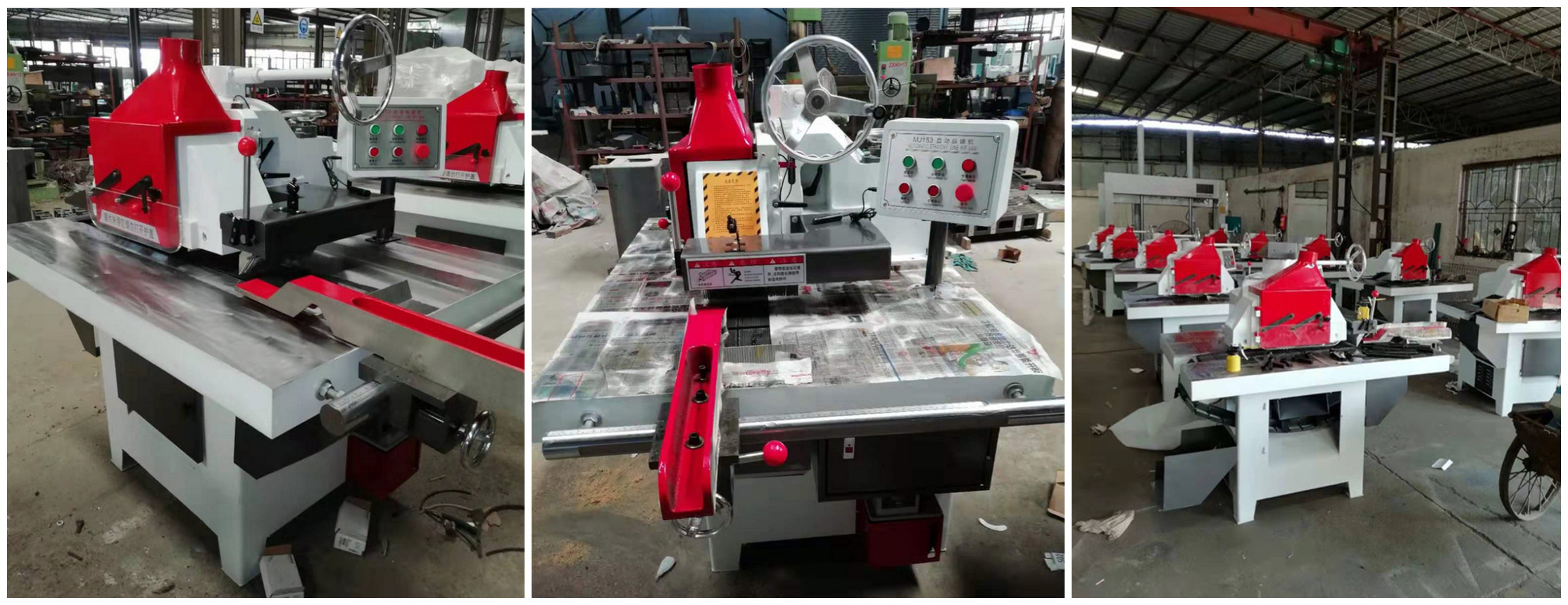 single rip saw on production